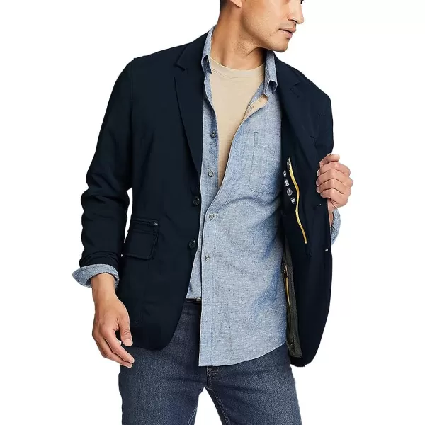 imageEddie Bauer Mens Ultimate Voyager Travel BlazerRegular Navy
