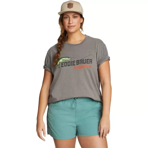 imageEddie Bauer Retro Fish Graphic TShirtHeather Gray