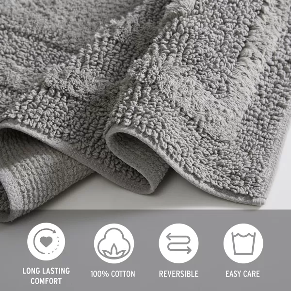 imageEddie Bauer Rug Soft Tufted Cotton Bathroom Decor Super Absorbent amp Quick Dry Runner 40 x 24 Chrome GreyChrome Grey Runner 40 x 24