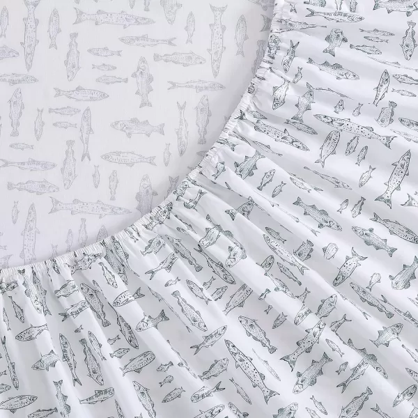 imageEddie Bauer Sheets Cotton Percale Bedding Set Crisp  Cool Stylish Home Decor Full Northern Plaid WhiteGreyAlbright Hill GreenWhite