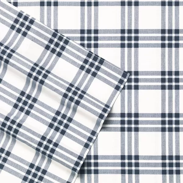 imageEddie Bauer Sheets Cotton Percale Bedding Set Crisp  Cool Stylish Home Decor Full Northern Plaid WhiteGreyBasic Plaid Navy