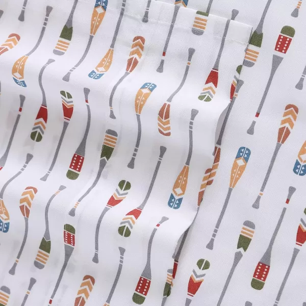 imageEddie Bauer Sheets Cotton Percale Bedding Set Crisp  Cool Stylish Home Decor Full Northern Plaid WhiteGreyCanoe Lake Paddle WhiteMulti