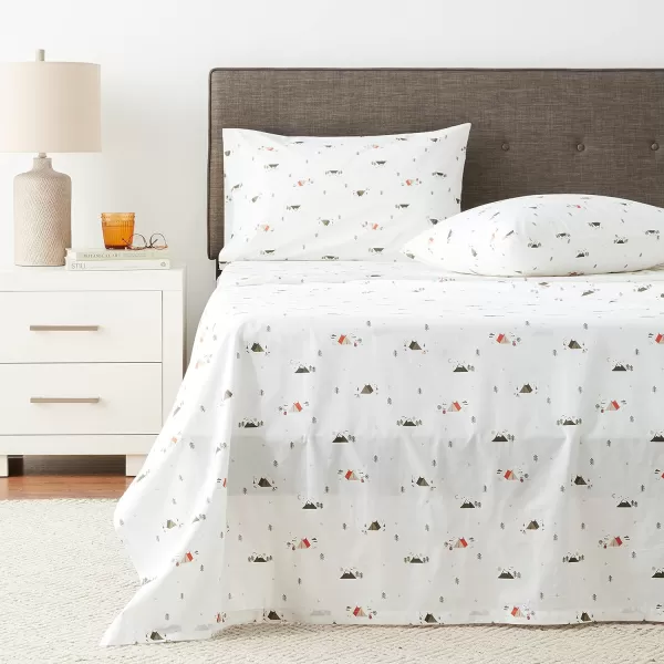imageEddie Bauer Sheets Cotton Percale Bedding Set Crisp  Cool Stylish Home Decor Full Northern Plaid WhiteGreyCascade Camping