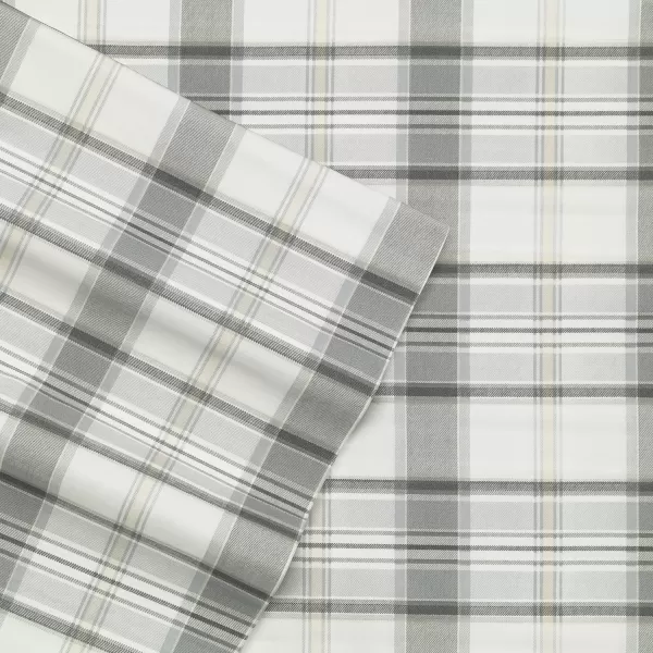 imageEddie Bauer Sheets Cotton Percale Bedding Set Crisp  Cool Stylish Home Decor Full Northern Plaid WhiteGreyChinook Plaid