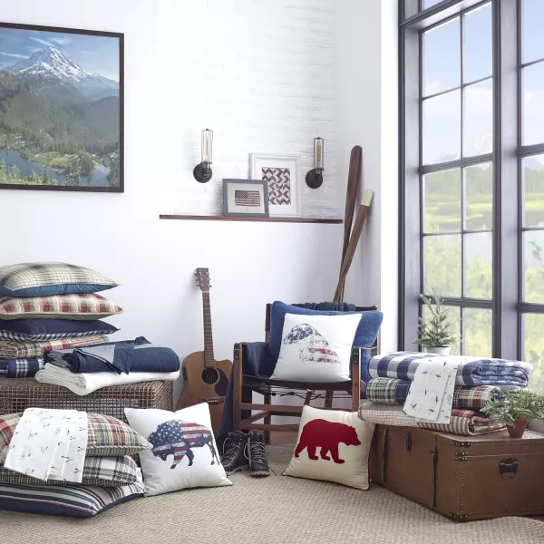 imageEddie Bauer Sheets Cotton Percale Bedding Set Crisp  Cool Stylish Home Decor Full Northern Plaid WhiteGreyDownstream