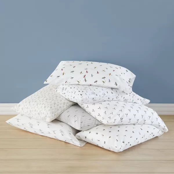 imageEddie Bauer Sheets Cotton Percale Bedding Set Crisp  Cool Stylish Home Decor Full Northern Plaid WhiteGreyDownstream