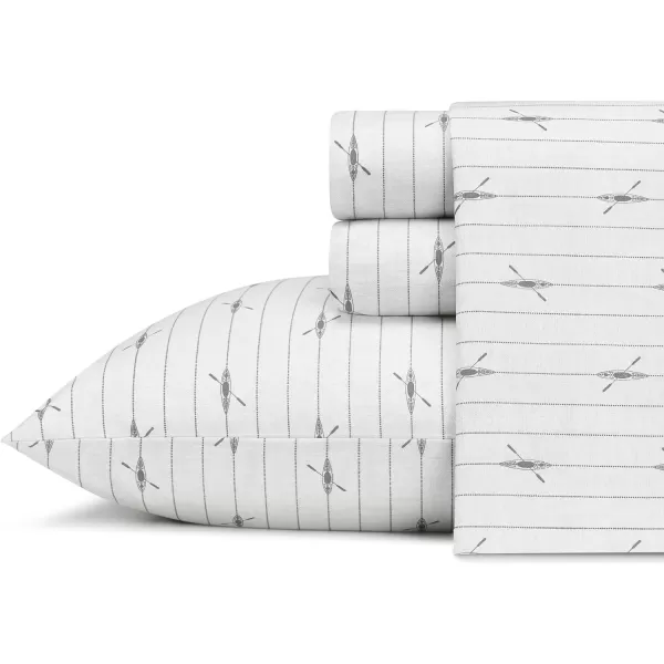 imageEddie Bauer Sheets Cotton Percale Bedding Set Crisp  Cool Stylish Home Decor Full Northern Plaid WhiteGreyDownstream