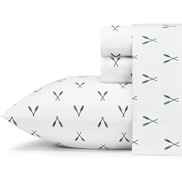 imageEddie Bauer Sheets Cotton Percale Bedding Set Crisp  Cool Stylish Home Decor Full Northern Plaid WhiteGreyEddies Oar