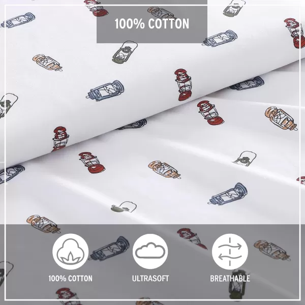 imageEddie Bauer Sheets Cotton Percale Bedding Set Crisp  Cool Stylish Home Decor Full Northern Plaid WhiteGreyExplore Lantern