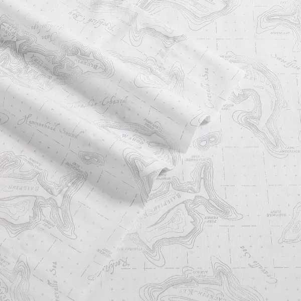imageEddie Bauer Sheets Cotton Percale Bedding Set Crisp  Cool Stylish Home Decor Full Northern Plaid WhiteGreyFish Atol