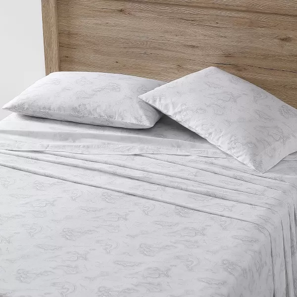 imageEddie Bauer Sheets Cotton Percale Bedding Set Crisp  Cool Stylish Home Decor Full Northern Plaid WhiteGreyFish Atol