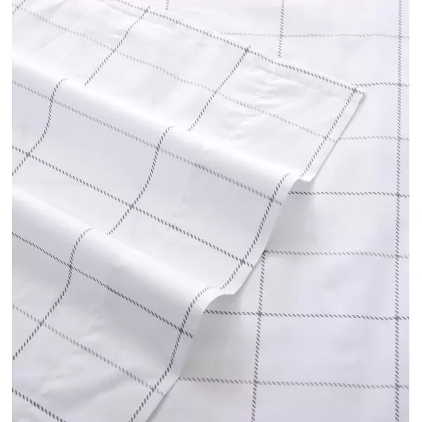 imageEddie Bauer Sheets Cotton Percale Bedding Set Crisp  Cool Stylish Home Decor Full Northern Plaid WhiteGreyNorthern Plaid