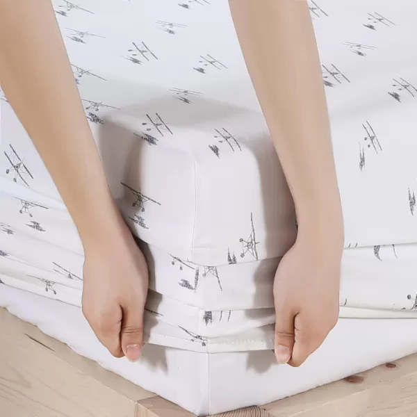 imageEddie Bauer Sheets Cotton Percale Bedding Set Crisp  Cool Stylish Home Decor Full Northern Plaid WhiteGreySea Planes