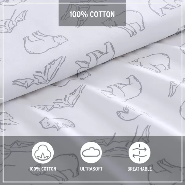 imageEddie Bauer Sheets Cotton Percale Bedding Set Crisp  Cool Stylish Home Decor Full Northern Plaid WhiteGreySmokey Bear Camp