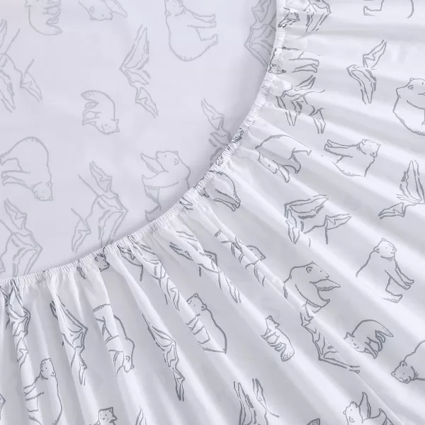 imageEddie Bauer Sheets Cotton Percale Bedding Set Crisp  Cool Stylish Home Decor Full Northern Plaid WhiteGreySmokey Bear Camp