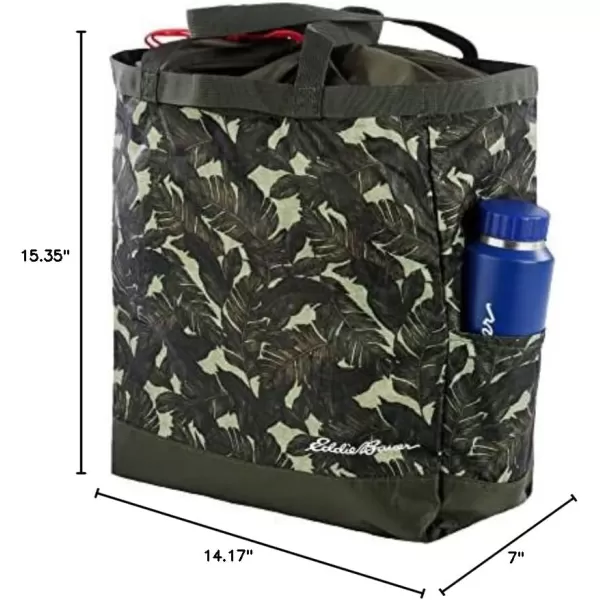 imageEddie Bauer Stowaway Packable 25l Cinch Tote with Adjustable CordLock Closure and Exterior Slip PocketDark Loden