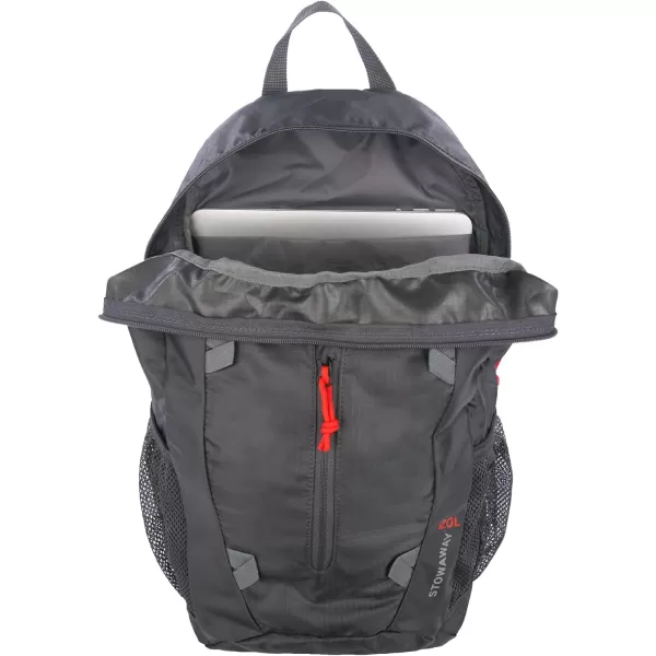 imageEddie Bauer Stowaway Packable BackpackMade from Ripstop Polyester Maroon 20LDark Smoke