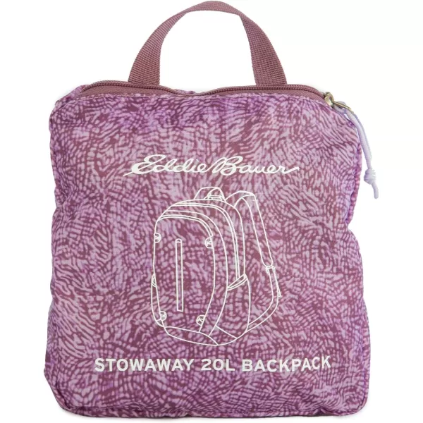 imageEddie Bauer Stowaway Packable BackpackMade from Ripstop Polyester Maroon 20LLilac