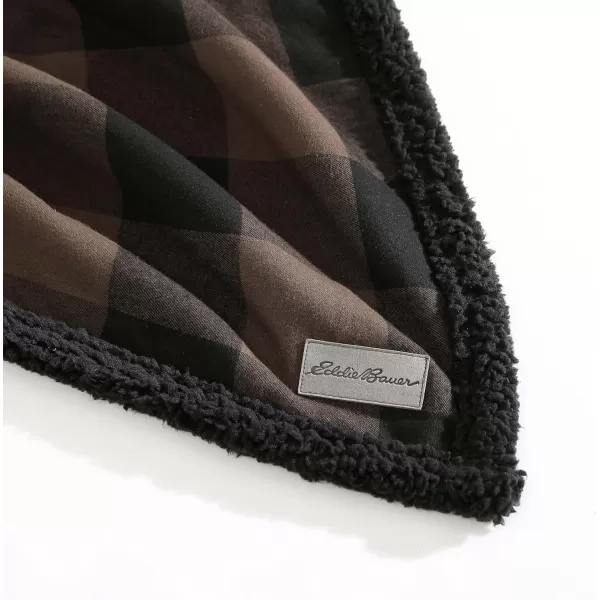 imageEddie Bauer Throw Blanket Reversible Bedding Buffalo Plaid Home Decor for All Seasons BrownBlackThrow BrownBlack