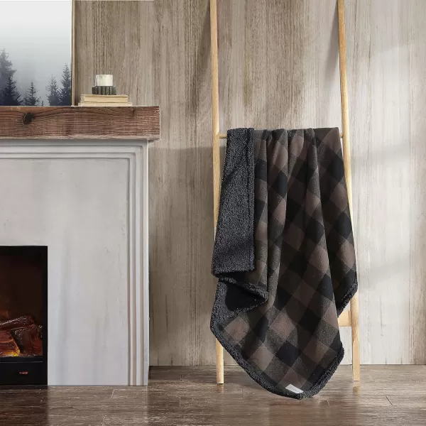 imageEddie Bauer Throw Blanket Reversible Bedding Buffalo Plaid Home Decor for All Seasons BrownBlackThrow BrownBlack