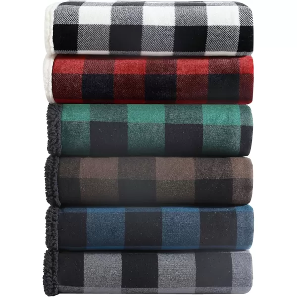 imageEddie Bauer Throw Blanket Reversible Bedding Buffalo Plaid Home Decor for All Seasons BrownBlackThrow GreyBlack