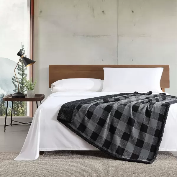 imageEddie Bauer Throw Blanket Reversible Bedding Buffalo Plaid Home Decor for All Seasons BrownBlackThrow GreyBlack