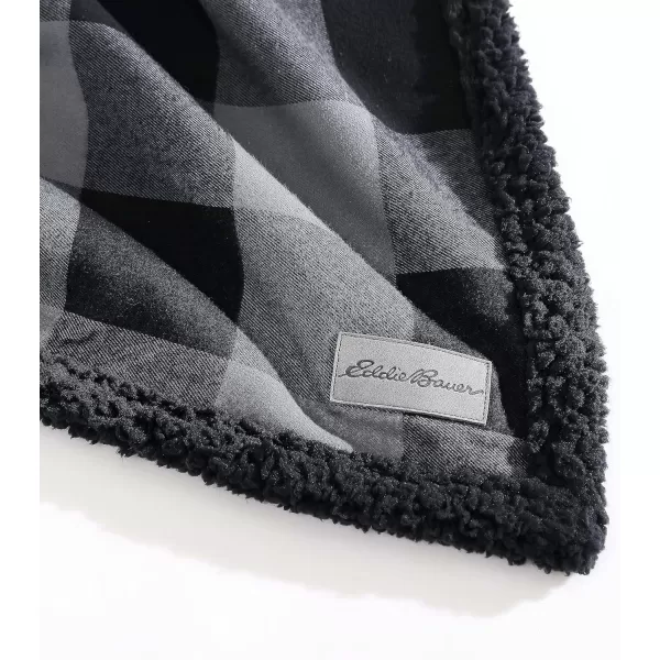 imageEddie Bauer Throw Blanket Reversible Bedding Buffalo Plaid Home Decor for All Seasons BrownBlackThrow GreyBlack