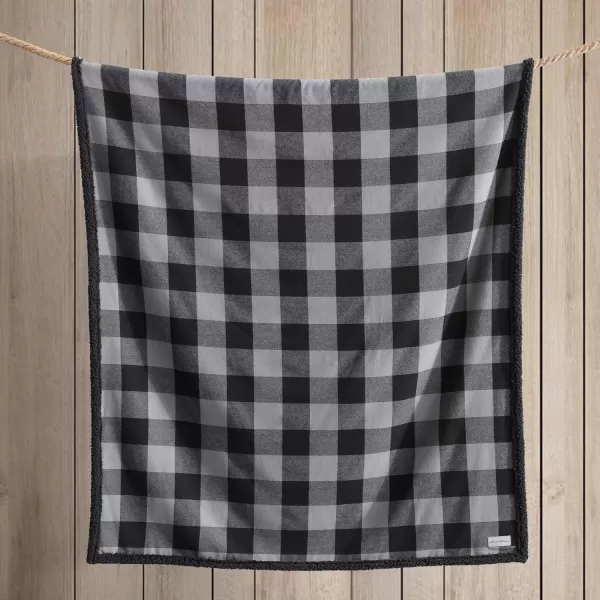 imageEddie Bauer Throw Blanket Reversible Bedding Buffalo Plaid Home Decor for All Seasons BrownBlackThrow GreyBlack