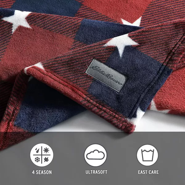 imageEddie Bauer Throw Blanket Ultra Soft Plush Fleece Bedding Home Decor for All Seasons 50 x 70 Americana Plaid Red50 x 70 Americana Plaid Red