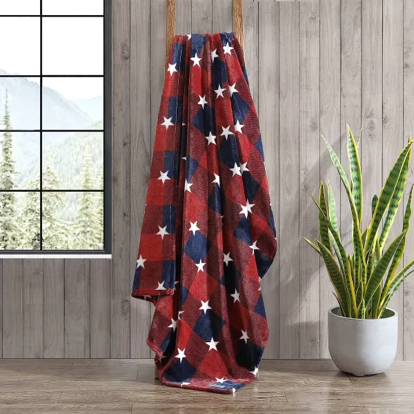 imageEddie Bauer Throw Blanket Ultra Soft Plush Fleece Bedding Home Decor for All Seasons 50 x 70 Americana Plaid Red50 x 70 Americana Plaid Red