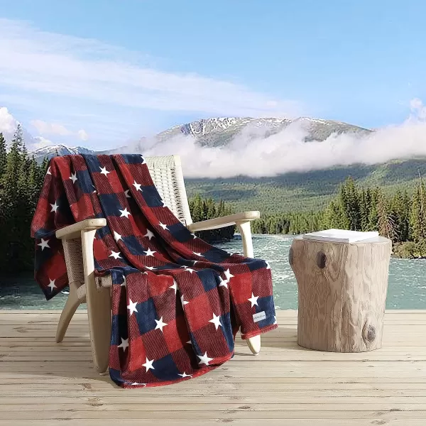 imageEddie Bauer Throw Blanket Ultra Soft Plush Fleece Bedding Home Decor for All Seasons 50 x 70 Americana Plaid Red50 x 70 Americana Plaid Red