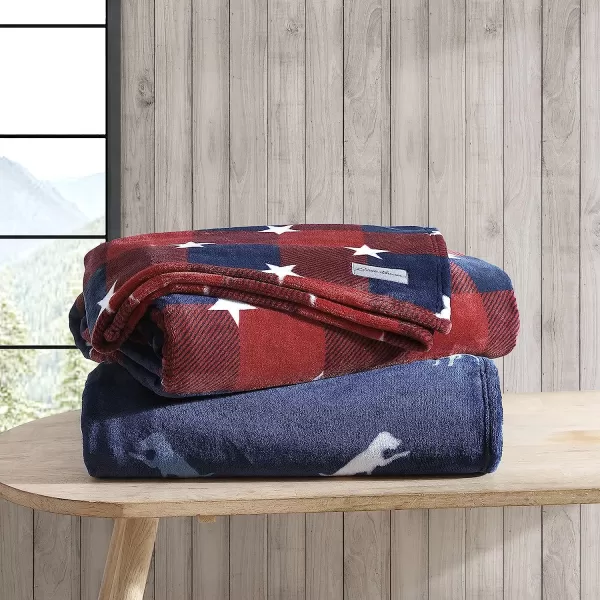 imageEddie Bauer Throw Blanket Ultra Soft Plush Fleece Bedding Home Decor for All Seasons 50 x 70 Americana Plaid Red50 x 70 Buddy the Dog Blue