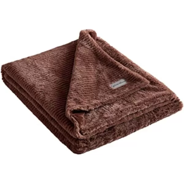 imageEddie Bauer Throw Blanket Ultra Soft Plush Home Dcor All Season Bedding Textured Solid Grey 50 x 60Textured Solid Brown