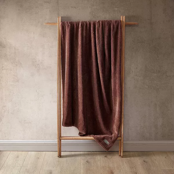 imageEddie Bauer Throw Blanket Ultra Soft Plush Home Dcor All Season Bedding Textured Solid Grey 50 x 60Textured Solid Brown