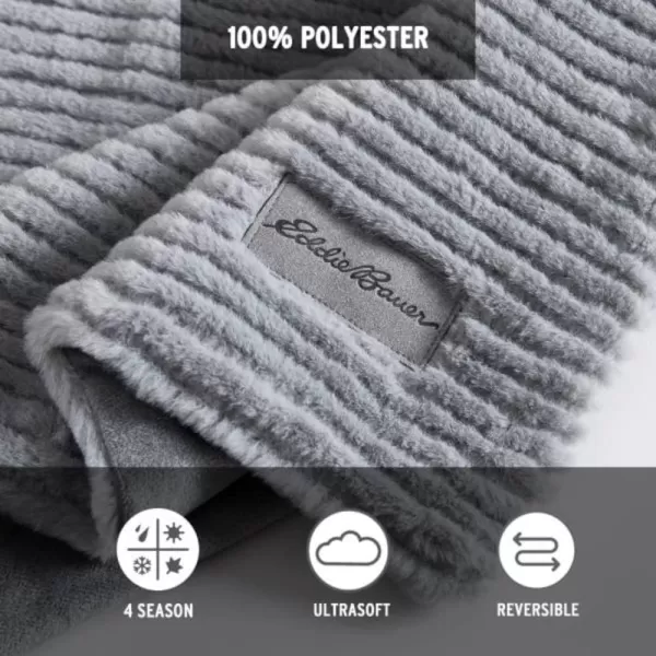 imageEddie Bauer Throw Blanket Ultra Soft Plush Home Dcor All Season Bedding Textured Solid Grey 50 x 60Textured Solid Grey