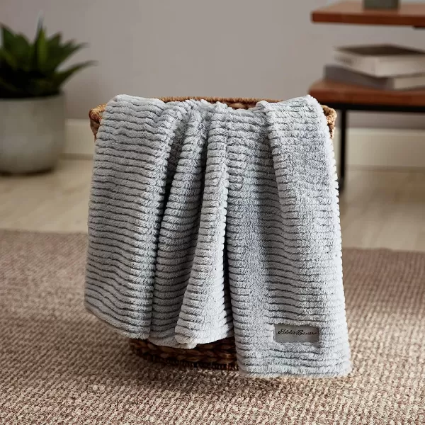 imageEddie Bauer Throw Blanket Ultra Soft Plush Home Dcor All Season Bedding Textured Solid Grey 50 x 60Textured Solid Grey