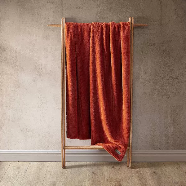 imageEddie Bauer Throw Blanket Ultra Soft Plush Home Dcor All Season Bedding Textured Solid Grey 50 x 60Textured Solid Orange