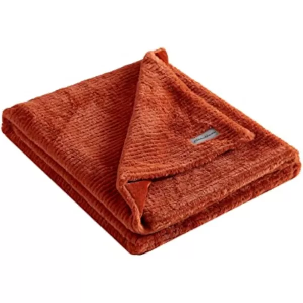 imageEddie Bauer Throw Blanket Ultra Soft Plush Home Dcor All Season Bedding Textured Solid Grey 50 x 60Textured Solid Orange