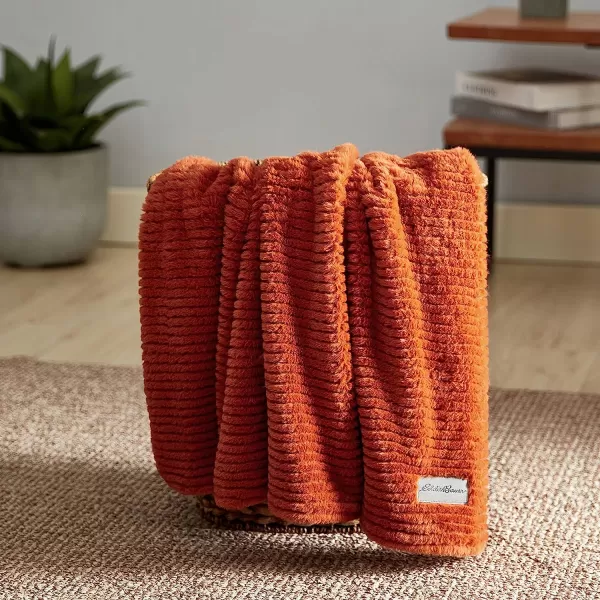 imageEddie Bauer Throw Blanket Ultra Soft Plush Home Dcor All Season Bedding Textured Solid Grey 50 x 60Textured Solid Orange
