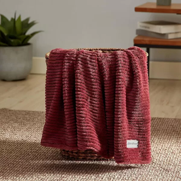 imageEddie Bauer Throw Blanket Ultra Soft Plush Home Dcor All Season Bedding Textured Solid Grey 50 x 60Textured Solid Red