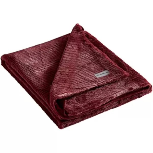 imageEddie Bauer Throw Blanket Ultra Soft Plush Home Dcor All Season Bedding Textured Solid Grey 50 x 60Textured Solid Red
