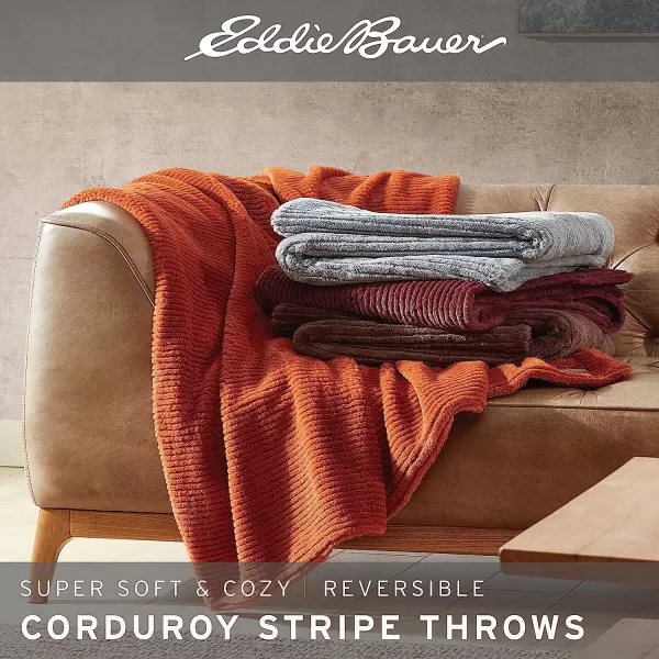 imageEddie Bauer Throw Blanket Ultra Soft Plush Home Dcor All Season Bedding Textured Solid Grey 50 x 60Textured Solid Red
