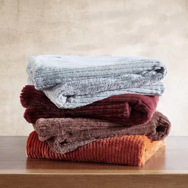 imageEddie Bauer Throw Blanket Ultra Soft Plush Home Dcor All Season Bedding Textured Solid Grey 50 x 60Textured Solid Red