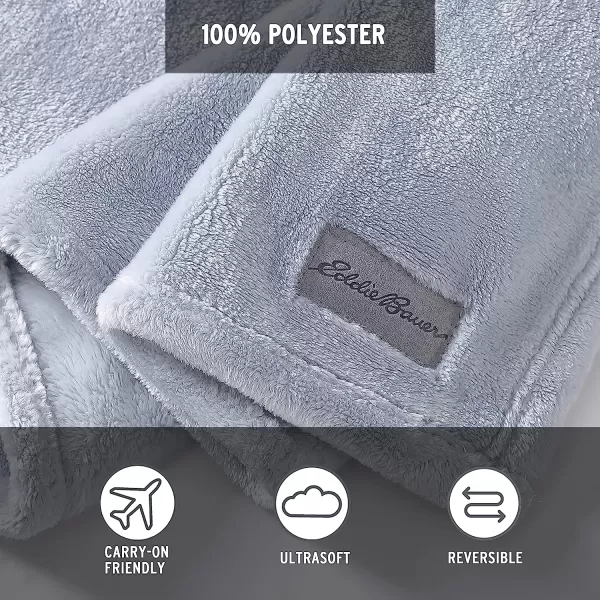 imageEddie Bauer Throw Blanket Ultra Soft Plush Home Dcor All Season Bedding Ultra Lux Solid Grey 50 x 6050 x 60 Ultra Lux Solid Grey
