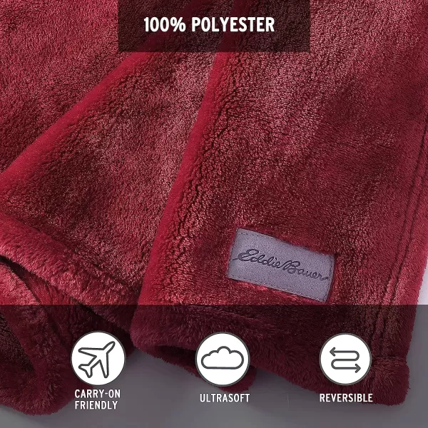 imageEddie Bauer Throw Blanket Ultra Soft Plush Home Dcor All Season Bedding Ultra Lux Solid Grey 50 x 6050 x 60 Ultra Lux Solid Red