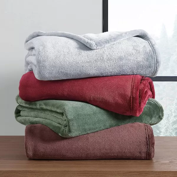 imageEddie Bauer Throw Blanket Ultra Soft Plush Home Dcor All Season Bedding Ultra Lux Solid Grey 50 x 6050 x 60 Ultra Lux Solid Red