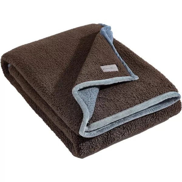 imageEddie Bauer Throw Blanket Ultra Soft Plush Sherpa Home Decor Reversible BiColored Bedding OrangeBrownThrow BrownBlue