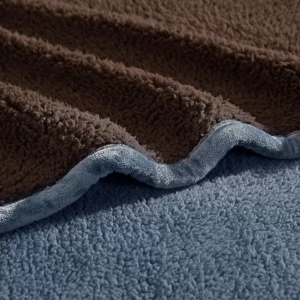 imageEddie Bauer Throw Blanket Ultra Soft Plush Sherpa Home Decor Reversible BiColored Bedding OrangeBrownThrow BrownBlue