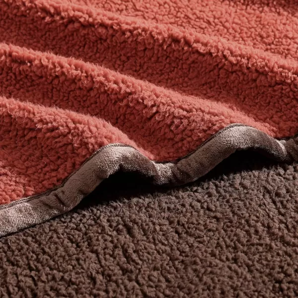 imageEddie Bauer Throw Blanket Ultra Soft Plush Sherpa Home Decor Reversible BiColored Bedding OrangeBrownThrow OrangeBrown