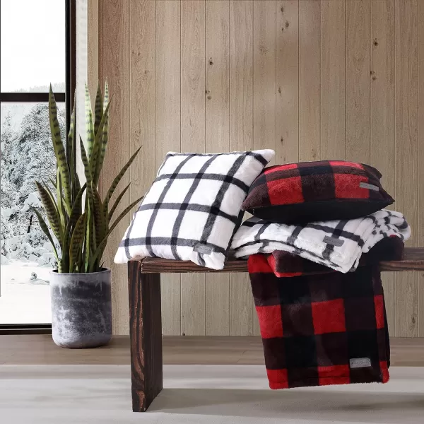 imageEddie Bauer Throw BlanketPillow Cover Set Ultra Soft Faux Fur Home Dcor All Season Bedding Bunkhouse Plaid Grey 2 PieceFaux Fur Throw Blanket Bunkhouse Plaid Grey